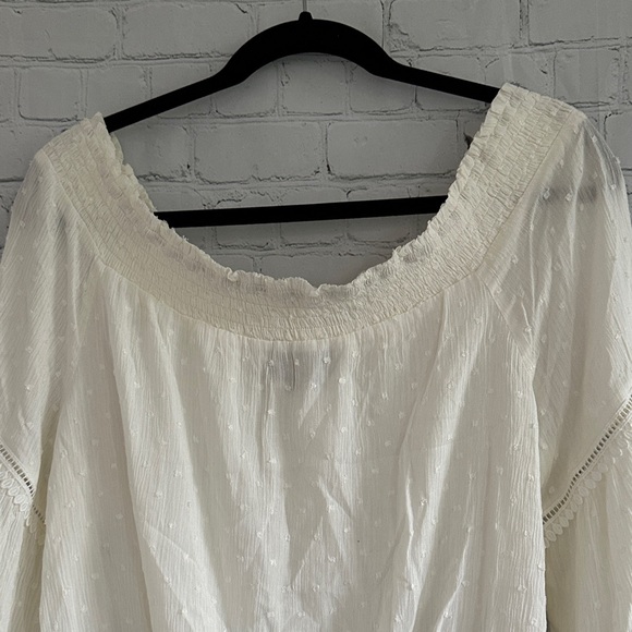 Lulu’s Off-Shoulder Peasant Top - White - Picture 5 of 8